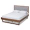 Baxton Studio Viviana Grey Upholstered and Walnut Wood Full Size Platform Bed 167-9410-9434 - alternate 1